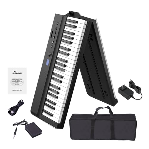【音質進化モデル】OYAYO 電子ピアノ 88鍵盤 FP88D 折りたたみ式 充電式 軽量携帯型 本格ペダル対応 MIDI機能 129音色 ペダル&ケース付き ...