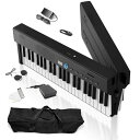 【設定記憶&最先端音源】 Longeye 電子ピアノ 88鍵盤 折りたたみ式 FOLD PRO2+ 充電式 MIDI対応 セミウェイテッド鍵盤 128種音色 ペ...
