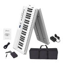 【音質進化モデル】OYAYO 電子ピアノ 88鍵盤 FP88D 折りたたみ式 充電式 軽量携帯型 本格ペダル対応 MIDI機能 129音色 ペダル&ケース付き ...