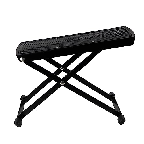 ギター足台 厚手 高さ6段階調整 ギター用ペダル 折りたたみ式 ウルトラライト ギター足台 フットレスト マルチスピード調整可能 ト鉄製 滑り止めゴムキャップ付...