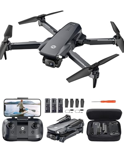 Holy Stone ドローン カメラ付き 小型 1080Pカメラ 屋外 子供向け 折り畳み式 バッテリー3個 36分飛行時間 収納ケース付き オプティカルフロ...