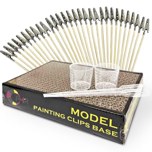 プラモデル エアブラシ 塗装 セット (塗装ベース 1個 塗装棒30本 スポイト2本 計量カップ2個 セット)