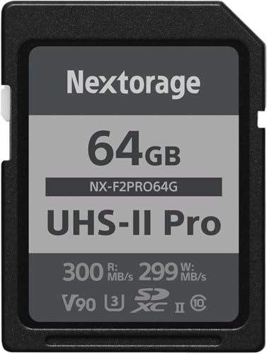 Nextorage 日本メーカー UHS-II V90 64GB SDXC SDカード 最大読出し速度300MB/s 最大書込み速度299MB/s 高性能pSL...