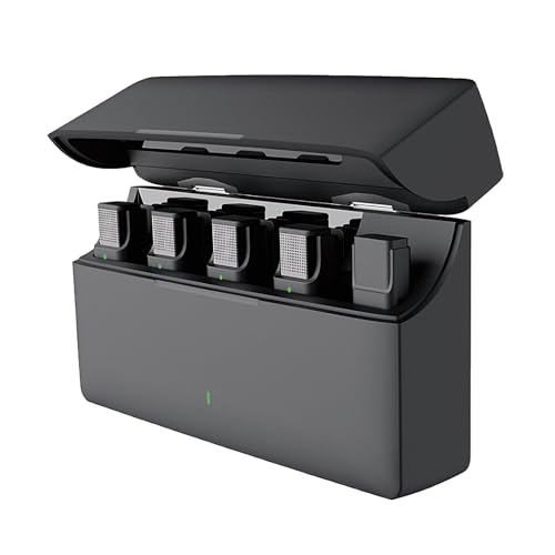 IdeaThink ワイヤレスマイク ピンマイク 4個セット Android iPhone 16/15シリーズ対応 4人同時利用 充電ケース付 小型 ノイズキャンセリング 最長31時間 連続使用 無線マイク 360°集音 ハンズフリー