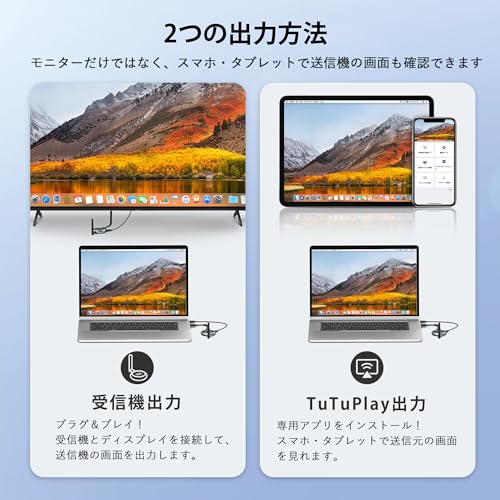 AIMIBO ワイヤレス HDMI 送受信 1×送信機+3×受信機セット 受信機6台増設可能 拡張モード対応 1080P/5Ghz/50m安定転送距離 HDMI 無線 映像音声同期出力 ストリーミングメディア 日本技適認証済