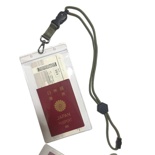 Archtypes チケットホルダー 首掛け 首下げ 野球 防水 パスポートケース チケットケース パスポートホルダー パスホルダー 透明 (グリーン, 1枚)(3)