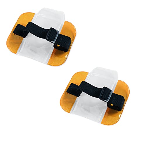 チケットケース 【オレンジ×2枚】 2枚セット アームバンド型 中身が見える 透明ビニール製 提示も楽々 ..