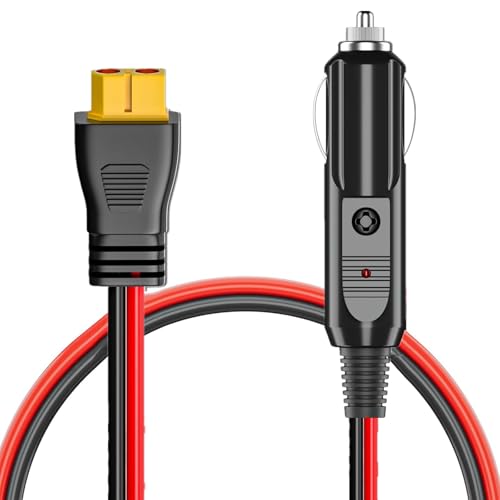 12V 24V車載シガーソケット充電ケーブル シガーソケットからXT60ポート 100cm ポータブル電源充電用ケーブル