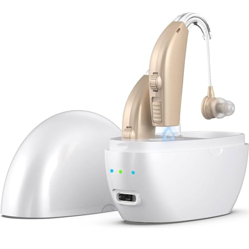 AMIZDYTO 充電式 集音器 耳掛け型 音量調節可 小型 軽量 簡単操作 左右両耳用