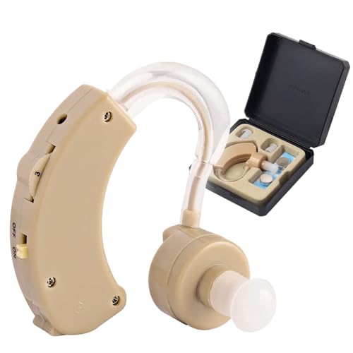 Allseasons 電池式 集音器 収納ケース付き/耳かけ式 両耳対応 ダイヤル式音量調整 軽量 軽い 目立ちにくい 集音機 耳掛け式 左右両用 イヤホンキャ...