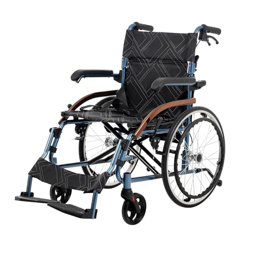 車椅子 自走介助兼用 折りたたみ式 自立型 アルミ製 軽量 防水生地 ノーパンクタイヤ 収納ポケット付き..