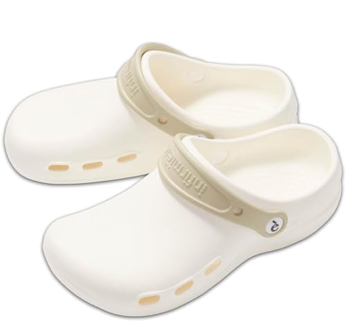[アンファミエ] ナースサンダル 抗菌 やわらか EVA 軽量 2WAY オフィス 医療 看護 (ホワイト×ペールベ..