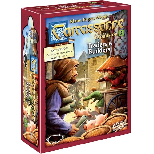 Carcassonne Traders & Builders ボードゲーム 拡張 - 新しい戦略が待っています!中世のタイル敷設戦略ゲーム 子供と大人向け 対象年齢7歳以上、2~6人用 45分間のプレイ時間 Z-Man Games製