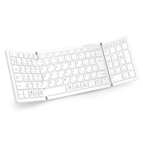 【最新型】Omikamo キーボード Bluetooth 折り畳み ワイヤレス テンキー付き L型Enterキー ipadキーボード 日本語配列 フルサイズ マルチペアリング iOS/Windows/Mac/Google対応 Type-C充電式 パンタグラフ(2)