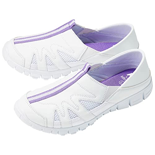 [アンファミエ] ナースシューズ スポーツフィット サイドゴム 2WAY 軽量 高反発中敷き 通気性 レディー..