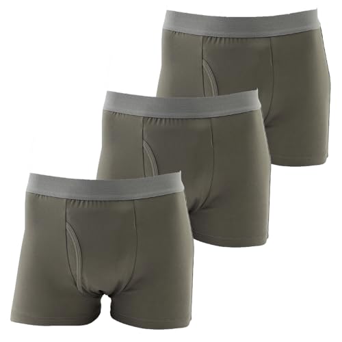 [KEEP GUARD] ボクサーパンツ 尿漏れ 失禁 メンズ ナノファイン加工 (カーキ(3枚), L)