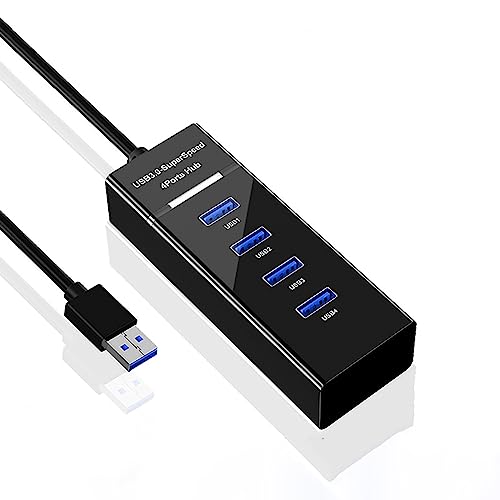 ALLVD USB ハブ USB3.0 4ポートハブ バスパワー 軽量 5Gbps高速転送 ノートPC対応 Mac OS/Windows/Android/Lin...