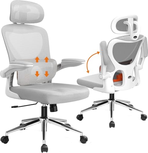 ComHoma デスクチェア オフィスチェア 椅子 テレワーク 疲れない pcチェア メッシュ 人間工学 ランバーサポート 跳ね上げ式アームレスト 腰が痛くなら...