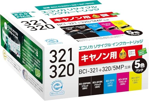 �ڡ��� �����ꥫ ����Υ� BCI-321+320/5MP�б��ꥵ�����륤�� 5���ѥå� EC-C321+320/5A ����ɽ���б� �ڥ����ꥫ�����ѥå�����...