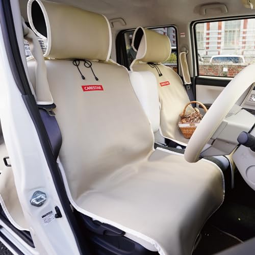CARESTAR 防水シートカバー 前席用 ウェットスーツ素材 カナロア シングル ベージュ ZBKW-SCF00