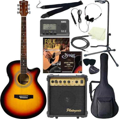 Sepia Crue セピアクルー アコースティックギター エレアコ EAW-01/VS サクラ楽器オリジナル 初心者入門13点セット