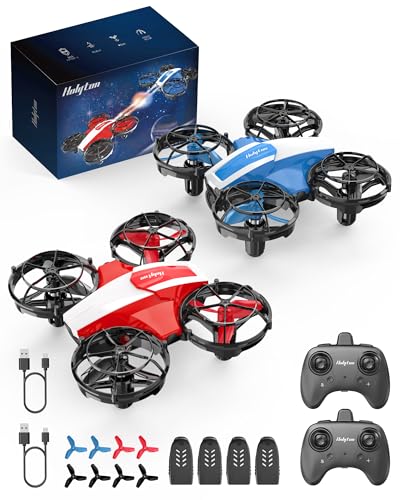 Holyton ドローン 100g未満 対戦型 2台セット 子供向け トイドローン 小型 室内 バッテリー4個 単発/連発モード 手投げテイクオフ ブーメランモ...