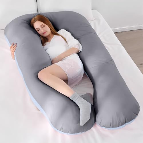 AIMECO 妊婦 U 字抱き枕 70×130cm 授乳クッション兼用 妊婦だきまくら 授乳枕 pregnancy pillow 触感柔らかい 外套取り外し洗え...