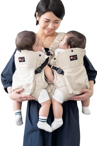 ナップナップ ふたご抱っこひも napnap 抱っこ紐 正規品 メーカー直営店 だっこひも ベビーキャリー ベビーキャリア 出産準備 双子 多胎 年子 (ベージュ)