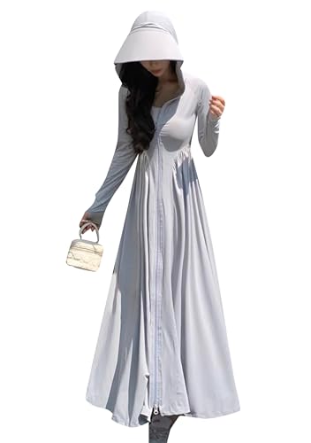 [TYQQU] UVカット パーカー レディース ロング丈 涼しい 冷感 ラッシュガード 夏 アウトドア 日焼け止め 水着 人気 おしゃれ ジッパー..