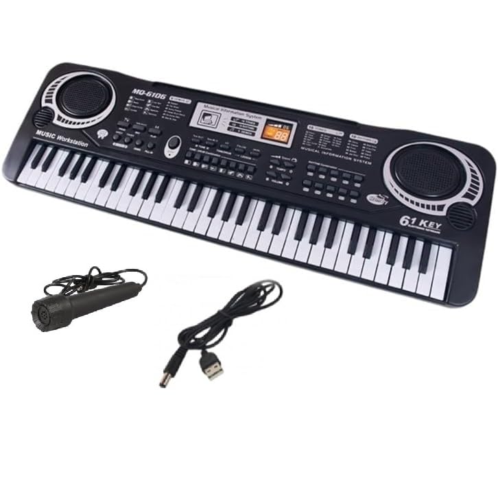 Yデパートセンター55? 多機能 エレクトロキーボード 61鍵盤 マイク付き 電子キーボード 初心者 子供 玩具 おもちゃ