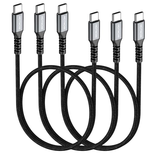 USB C-USB Cケーブル 0.5 m 3本、HOTNOW 50 cm USB Type C 65 W急速充電ケーブル 互換性 サムスンGalaxy S 25/S 24/S 20+Ultra、Note 20/10 Ultra、Air 2020、iPad Pro、モバイルバッテリー