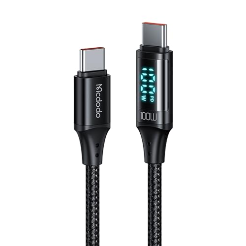 Mcdodo USB-C to USB-Cケーブル 出力スクリーン表示 100W PD急速充電 iPhone 17充...