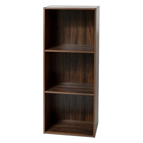 コーナンオリジナル LIFELEX カラーボックス 3段 横置き可能 A4 ダークブラウン 木目調