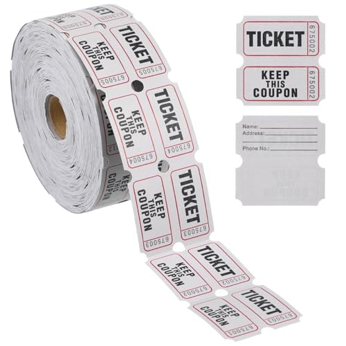 NOLITOY イベントチケット 抽選券 クーポン券 くじ引き ゲームチケット 連番付き 1000枚ロール ミシン目入り パーティー用 グレー