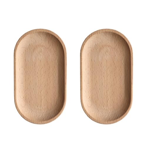 2個 キャッシュトレイ 木製 トレー 小物入れ 北欧 ミニトレイ お盆 小皿 ディナープレート 寿司プレー..