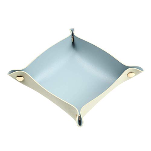 VOLAN 折りたたみ レザー トレイ 玄関 リビング デスク 小物入れ アクセサリー 収納 卓上 トレー (グリ..