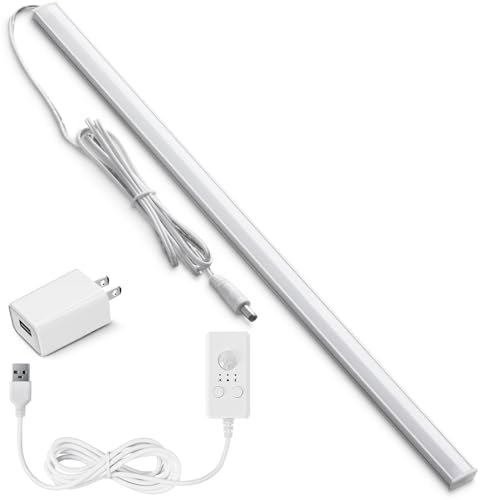 LEDセンサーライト 室内 コンセント 人感センサー【分離型 消灯時間設定】 LED バーライト USB給電 無段階調光 薄型 35cm マグネット 工事不要 ...
