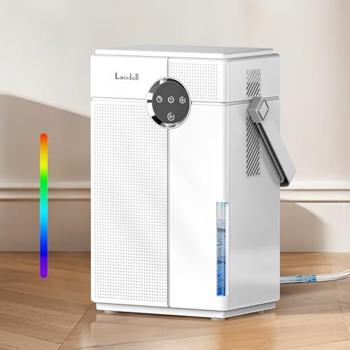 Lacidoll 除湿機 小型 除湿器 じょしつき 部屋 除湿乾燥 小型除湿機 排水ホース付き【大容量3.5L 強力除湿量1L/日 18畳まで対応】除湿乾燥機 ...