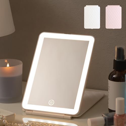 PRIDEMII（プライドミー） LED 薄型 軽量 コンパクトミラー バッテリー搭載 多機能 明るさ無段階調光 3..