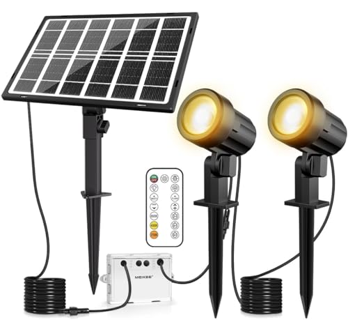 MEIKEE ソーラー ガーデンライト スポットライト電球色 昼白色 昼光色 led 屋外 分離式 光センサー 自動点灯/消灯 IP66防水 【2025年新版 ...