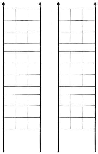 ガーデンガーデン お庭をエレガントに彩る IBフェンス プレーン スクエア ハイタイプ 高さ204.5cm×幅52cm 2枚セット ブラック アイアントレリス ...