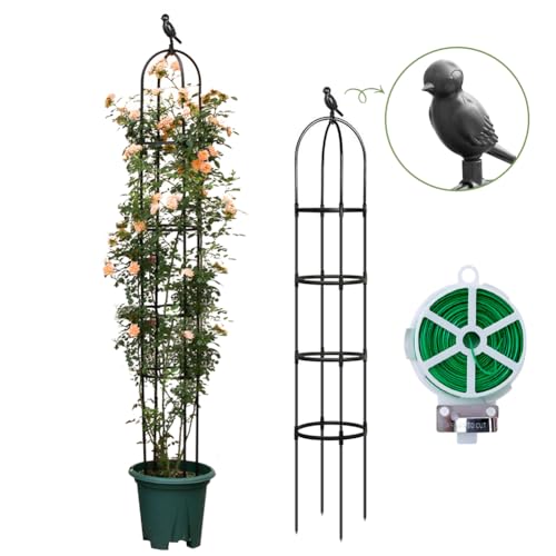 【雑誌掲載】 トレリス 園芸 オベリスク 薔薇 朝顔 庭 金属製 180cm 高さ調整可能 支柱 バラのオベリス..