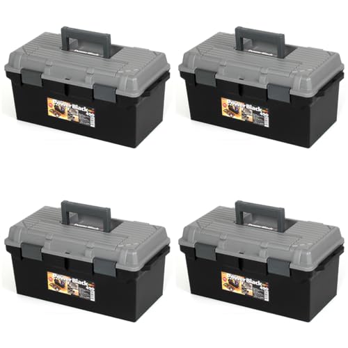 楽天メンズ雑貨GenesisJEJアステージ ツールパワー #490 ブラック [幅49×奥行25.3×高さ23.3cm] 工具箱 アウトドア収納 キャンプ ツールボックス 4個セット