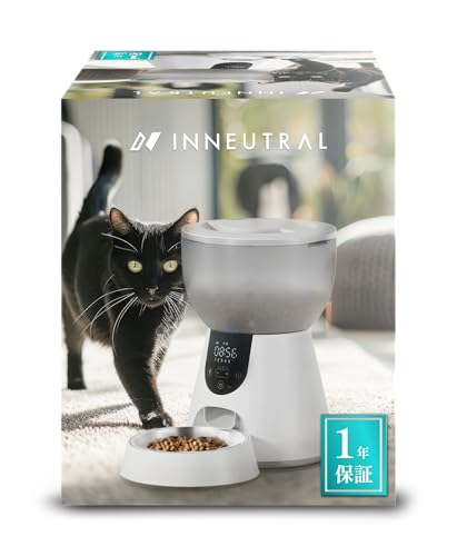 INNEUTRAL 2025 自動給餌器 猫 中小型犬用 Wi-Fi不要 定時定量 1日6食 タイマー式 大容量 4L 手動給餌 2WAY給電 ステンレスボウル 食洗機対応 お手入れ簡単 音声録音 餌詰まり防止 日本語説明書 KALITT