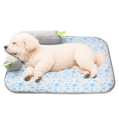 犬 猫 ベッド 夏 ひんやりマット 冷却マット ペット用マット 夏用 枕付き 滑り止め 折り畳める 防水 冷..