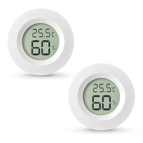 BOMATA ミニ湿度計＆温度計 2本セット スイッチ 粘着/嵌入使用可能 デジタル液晶スクリーン 温室ハウス..