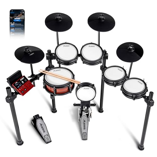 Alesis 電子ドラム セット デュアルゾーンの静音メッシュパッド 500以上のオーセンティックなBFDサウンド Bluetooth Drumeo USB M...