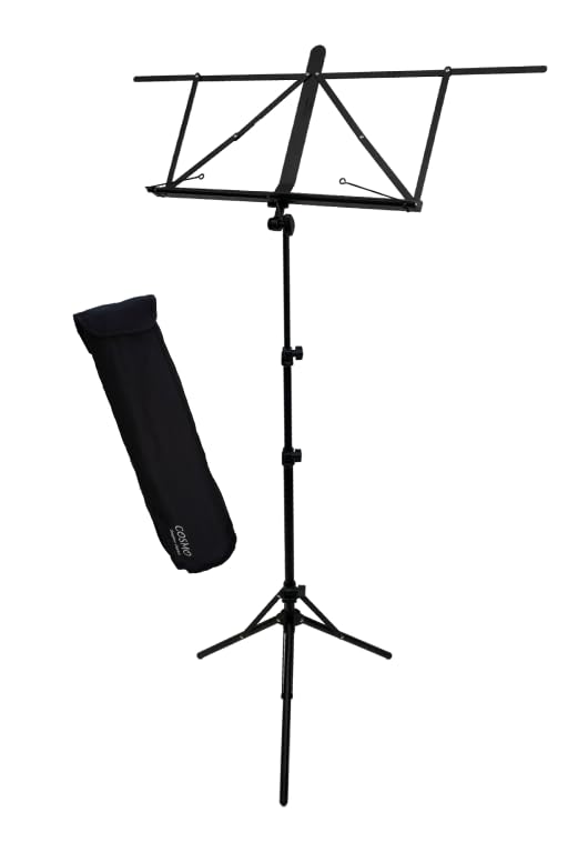 ◆商品名：コスモM.Sテクノ アルミ製 折り畳み譜面台 軽量タイプ 収納バッグ付き F30Gアルミ製折りたたみ譜面台【軽量タイプ】重量：約600g使用時：70cm-132cm／収納時：41.5cm吹き付け黒塗装（マット）収納バッグ付