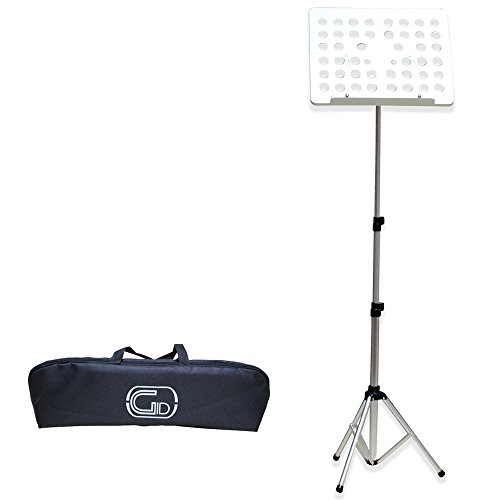 ◆商品名：オーケストラ 譜面台 GID GL-05 折りたたみ アルミ 軽量 タイプ SLV(シルバー)軽量かつ折り畳み可能なオーケストラタイプ譜面台が登場！譜面台部は樹脂製で軽く更に折りたたみ事が可能、スタンド部もアルミ製でコンパクトに収納が可能。クッション性もあるキャリングバッグが付属しているので、持ち運びに特化した譜面台です。■【GL-05仕様】 ・譜面台部サイズ：300mm(H)360mm(W) ・スタンド部高さ：550-1200mm ・スタンド部径(3段階)：14mm-17mm-22mm ・バッグ収納時サイズ ・190mm(H)600mm(W)110mm(D) ・重量：760g軽量かつ折り畳み可能なオーケストラタイプ譜面台が登場！譜面台部は樹脂製で軽く更に折りたたみ事が可能、スタンド部もアルミ製でコンパクトに収納が可能。クッション性もあるキャリングバッグが付属しているので、持ち運びに特化した譜面台です。 ■【GL-05仕様】 ・譜面台部サイズ：300mm(H)360mm(W) ・スタンド部高さ：550-1200mm ・スタンド部径(3段階)：14mm-17mm-22mm ・バッグ収納時サイズ ・190mm(H)600mm(W)110mm(D) ・重量：760g