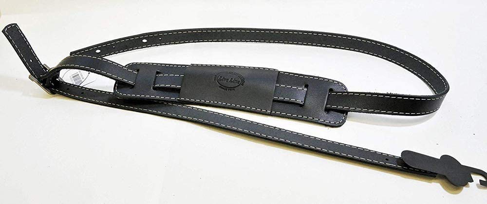Live Line ライブライン レザーギターストラップ レトロスタイル ステッチ入り LR45BLK ブラック